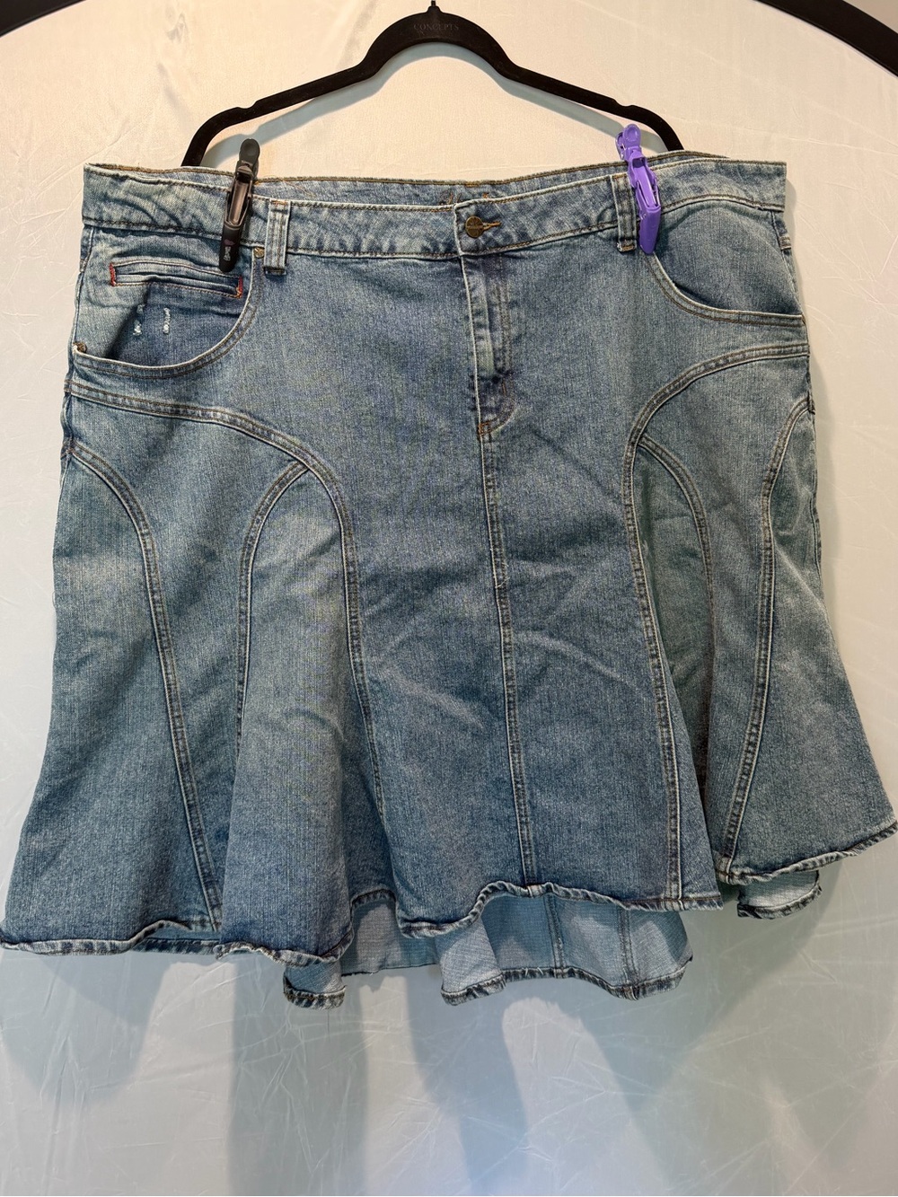 Younique Denim Flounce Mini Skirt Size 28 Y2K